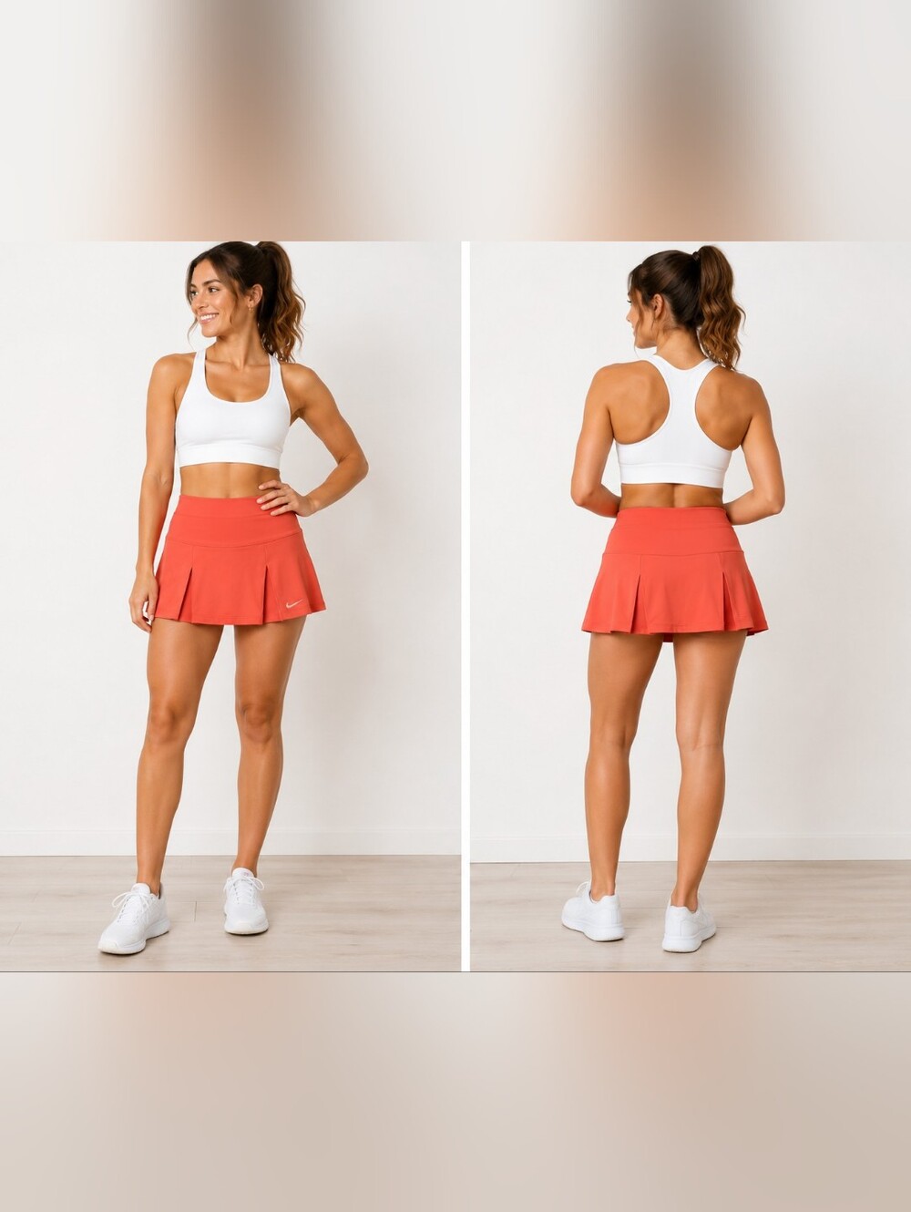 Nike Dri-FIT Coral Pink Tennis Skort Skirt Built-In Shorts XS Athletic Golf Runn